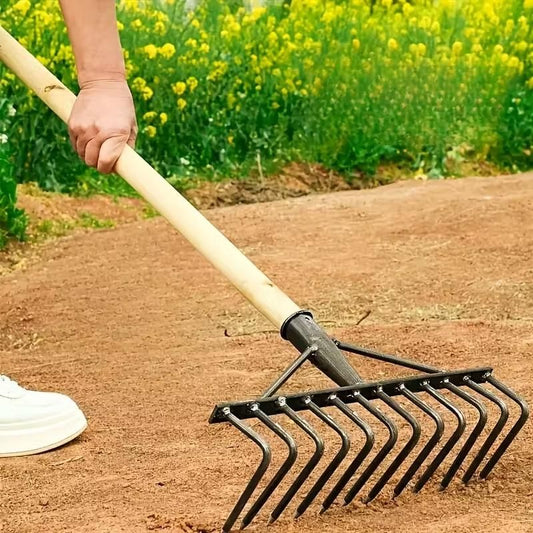Heavy - Duty Nine Tine Garden Hoe